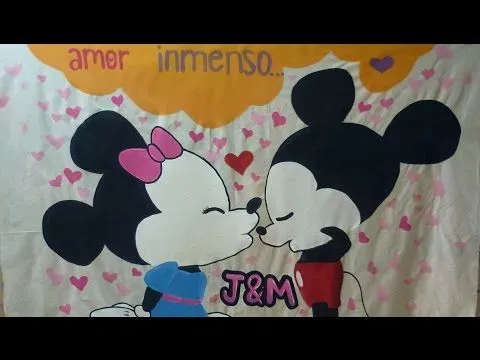 Dibujando a Mimi y Mickey mouse en una manta - VidInfo