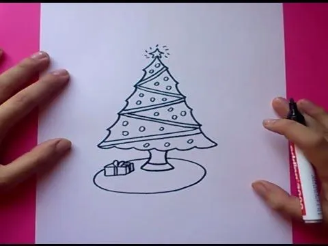 Como dibujar un arbol de navidad paso a paso | How to draw a ...