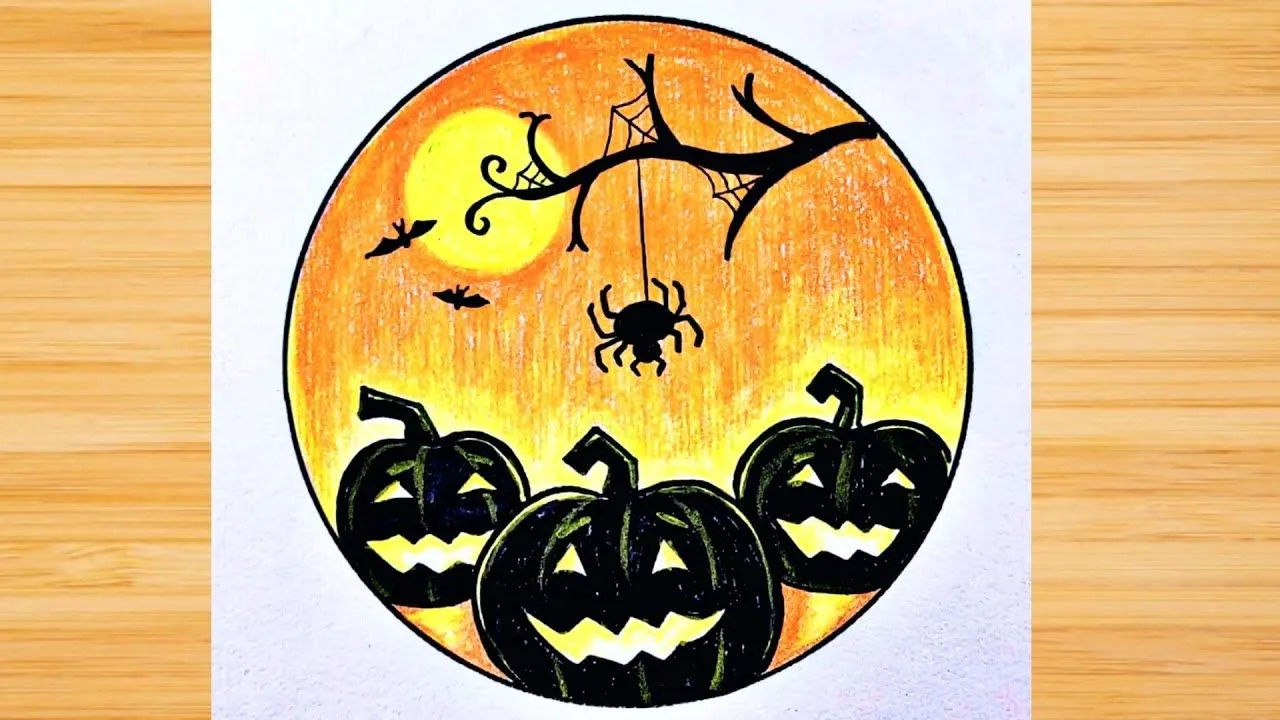 Cómo dibujar calabazas de Halloween / Dibujos sencillos para principiantes  - YouTube