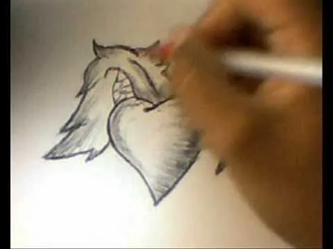como dibujar un corazon con alas a lapicero (super facil) - YouTube