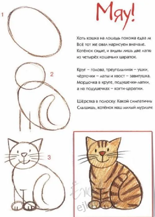 Cómo dibujar un gato sonriente, paso a paso (2) | dibujos niños ...