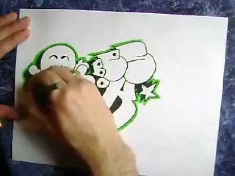 Como dibujar un graffiti calavera por besok - YouTube