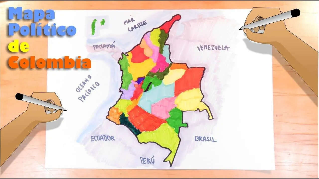 Cómo dibujar el mapa de Colombia con División Política - YouTube
