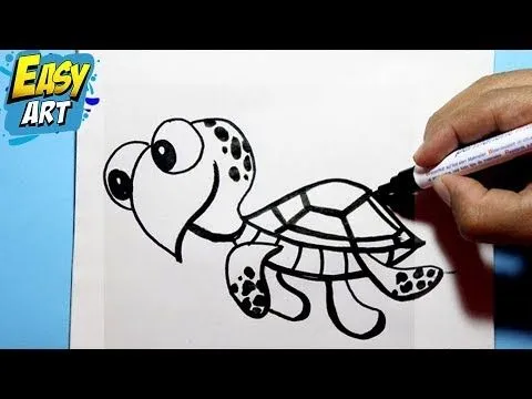 como dibujar una tortuga - how to draw turtle - (Buscando a nemo ...