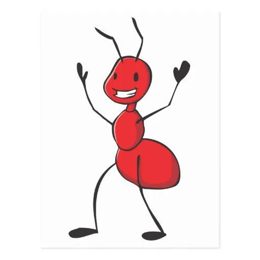 Dibujo animado rojo feliz de la hormiga postal | Zazzle