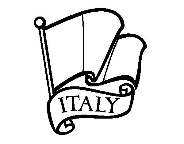 Dibujo de Bandera de Italia para Colorear - Dibujos.net
