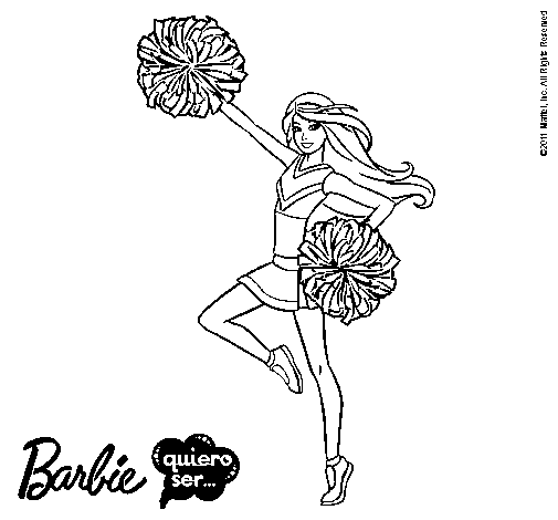 Dibujo de Barbie animadora para Colorear - Dibujos.net