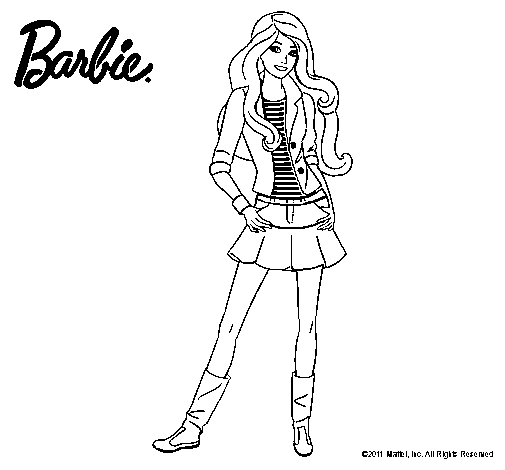 Dibujo de Barbie juvenil para Colorear - Dibujos.net