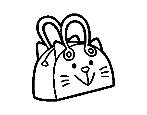 Dibujo de Bolso cara de gato para Colorear - Dibujos.net