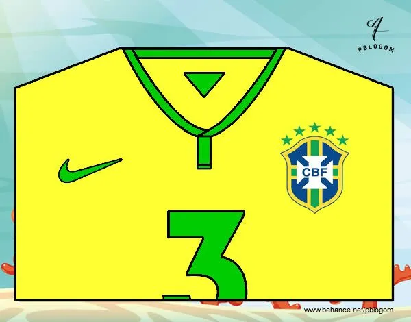 Dibujo de Camiseta del mundial de fútbol 2014 de Brasil pintado ...