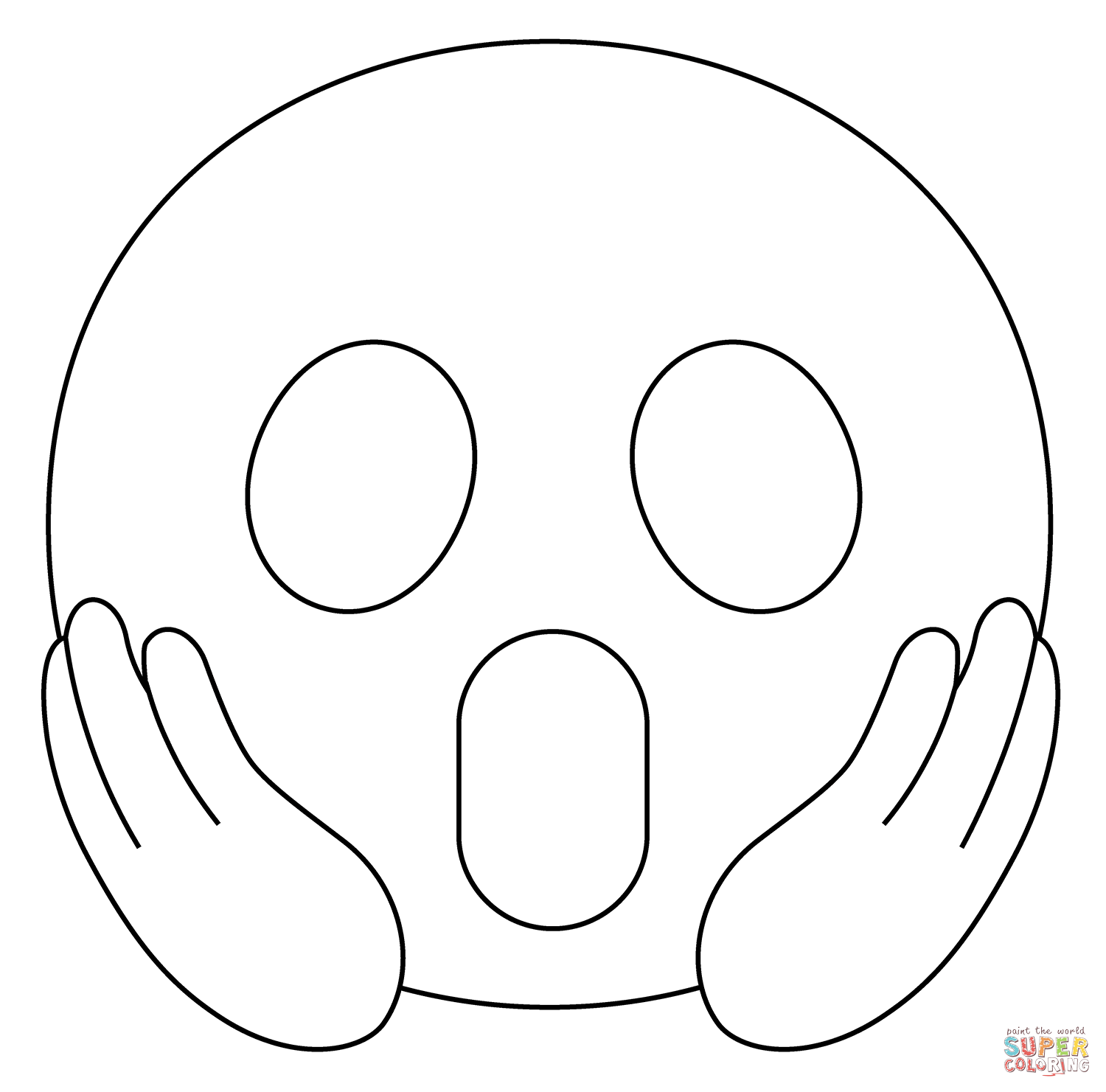 Dibujo de Cara gritando de miedo emoji para colorear | Dibujos para  colorear imprimir gratis