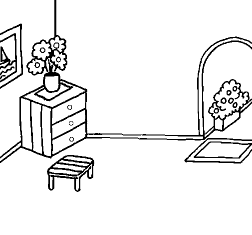 Dibujo de Casa por dentro para Colorear - Dibujos.net