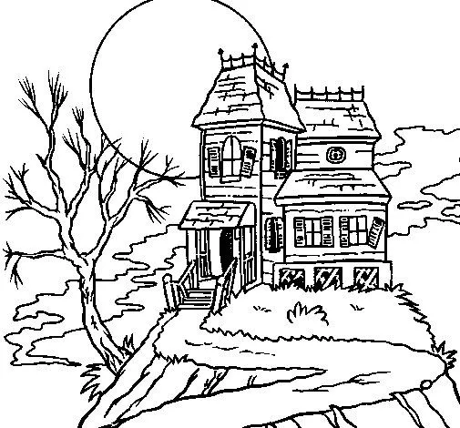 Dibujo de Casa encantada para Colorear - Dibujos.net