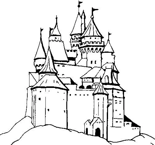 Dibujo de Castillo medieval para Colorear - Dibujos.net