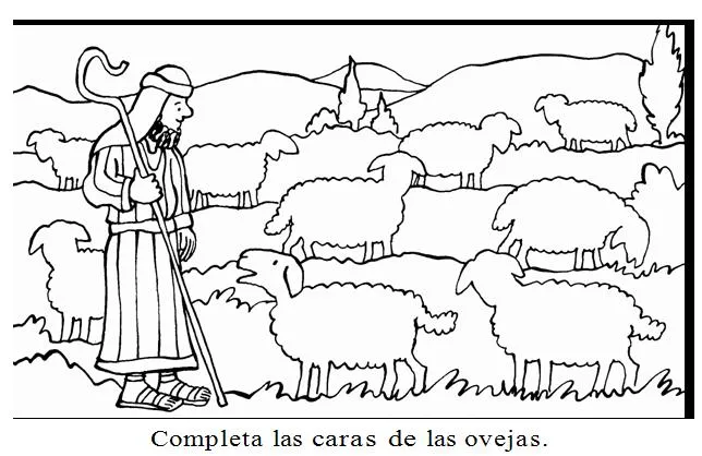 Imágenes de pastores y sus ovejas para colorear - Imagui