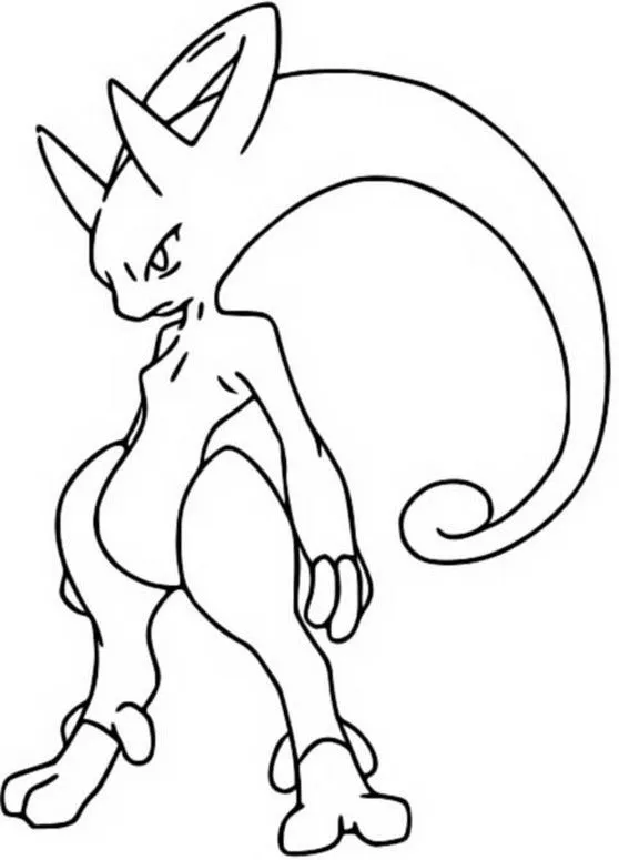Dibujo para colorear Pokemon megaevolucionados : Mega Y Mewtwo 150 150
