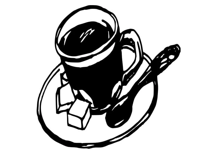 Dibujo para colorear taza de café - Img 19098