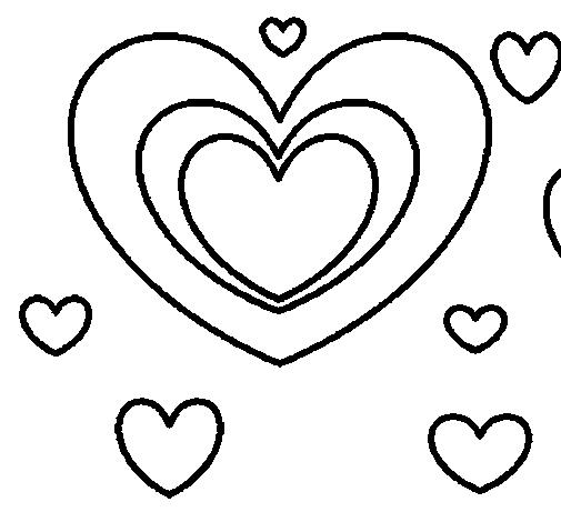 Dibujo de Muchos corazones para Colorear - Dibujos.net