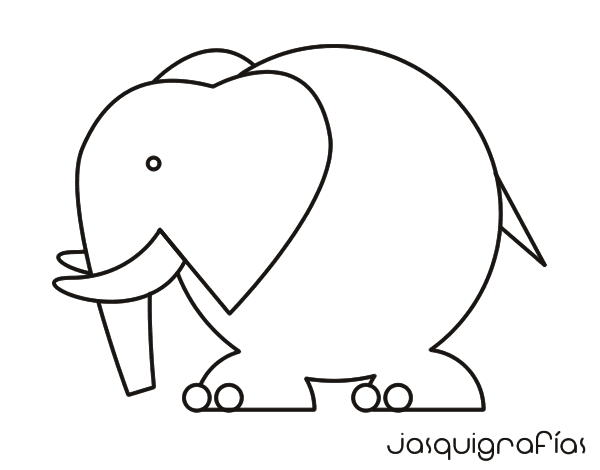Dibujo de Elefante grande para Colorear - Dibujos.net