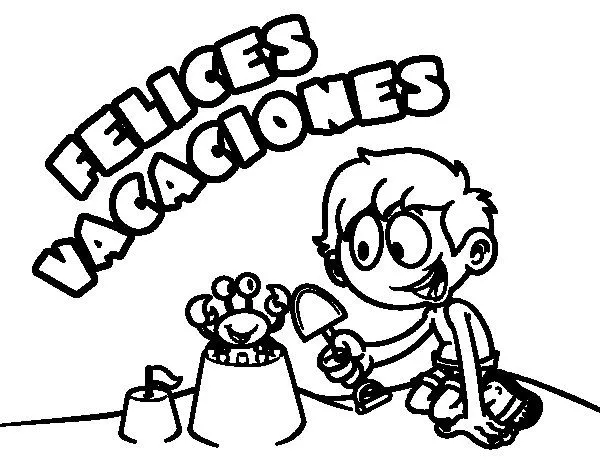 Dibujo de Felices vacaciones para Colorear - Dibujos.net