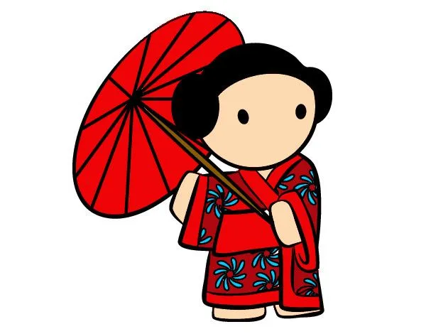 Dibujo de Geisha con sombrilla pintado por Arlish en Dibujos.net ...
