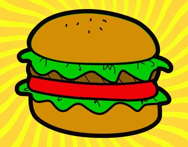 Dibujo de hamburguesa pintado por -maria29- en Dibujos.net el día ...