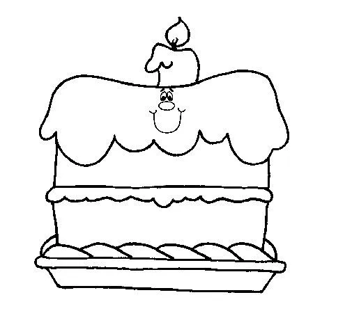 Dibujo de Pastel de cumpleaños para Colorear - Dibujos.net