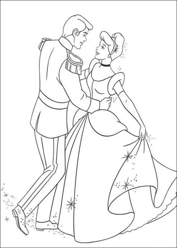 Dibujo de La princesa Cenicienta bailando para colorear. Dibujos ...