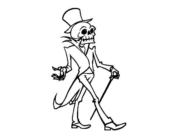 Dibujo de Señor esqueleto para Colorear - Dibujos.net