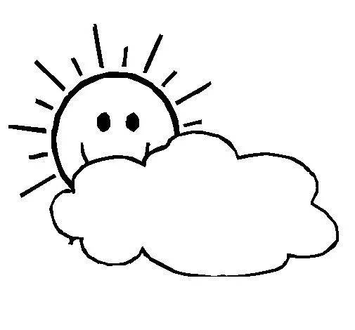 Dibujo de Sol y nube para Colorear - Dibujos.net
