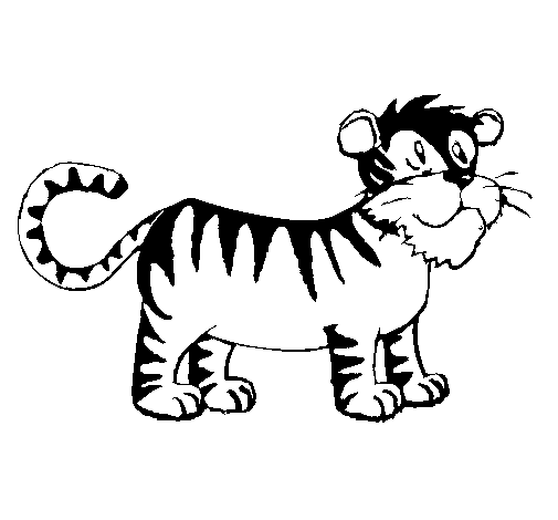 Dibujo de Tigre 1 para Colorear - Dibujos.net