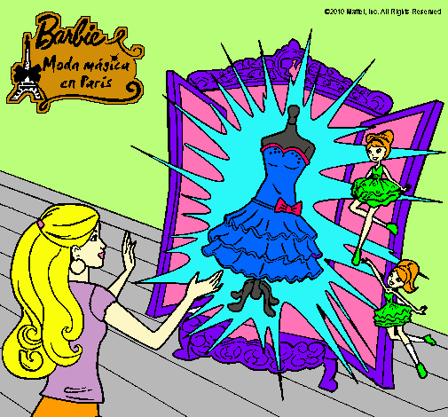 Dibujo de El vestido mágico de Barbie pintado por Adelita en ...