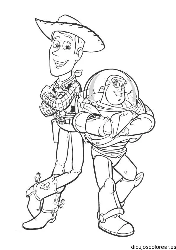 Dibujo de Woody y Buzz | Dibujos para Colorear