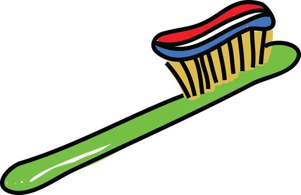 Dibujos animados cepillo de dientes con pasta — Vector stock ...