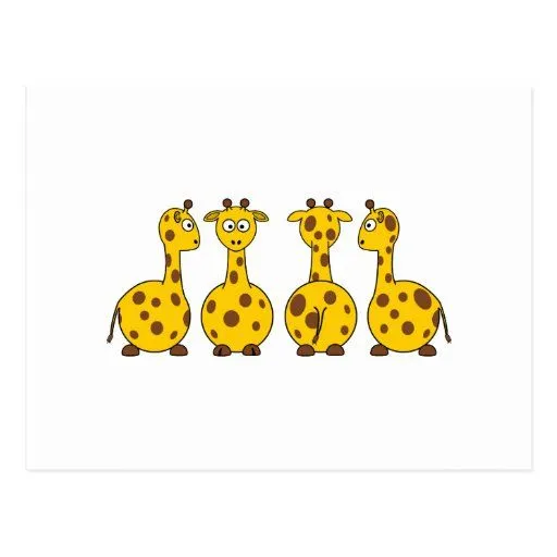 Dibujos animados de las jirafas postales de Zazzle.