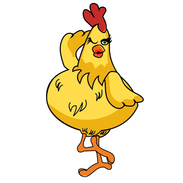 Dibujos animados pollo loco 02 — Vector stock © cingisiz #12234714