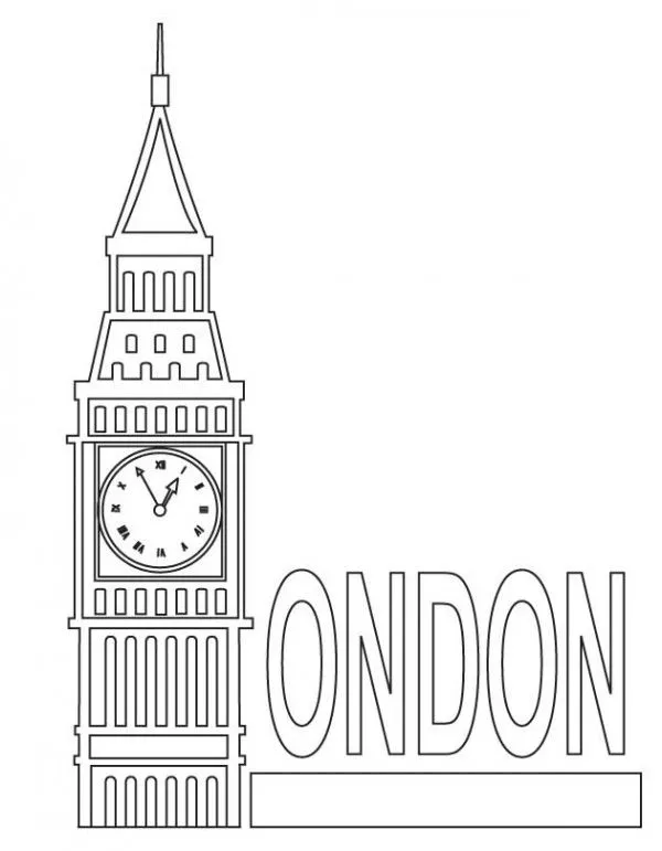 Dibujos del Big Ben de Londres para imprimir y pintar | Colorear ...