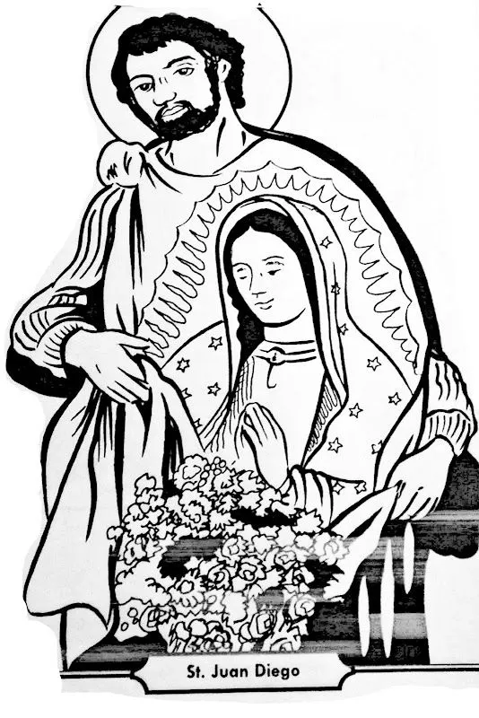 Saint Juan Diego and Virgin of Guadalupe coloring pages | Coloring ...