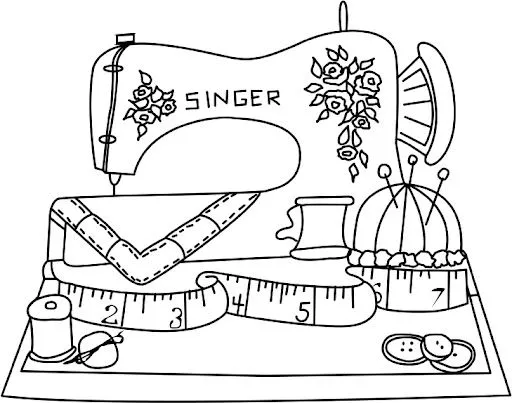 Maquina de coser para colorear - Imagui