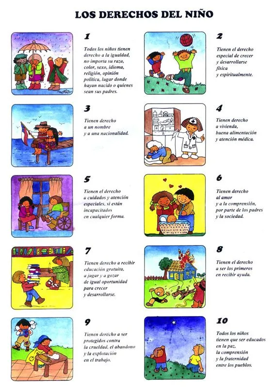 Dibujos de los derechos de los niños para imprimir - Imagui
