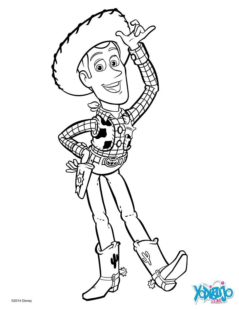 Dibujos DISNEY para colorear, Woody de Toy Story para imprimir