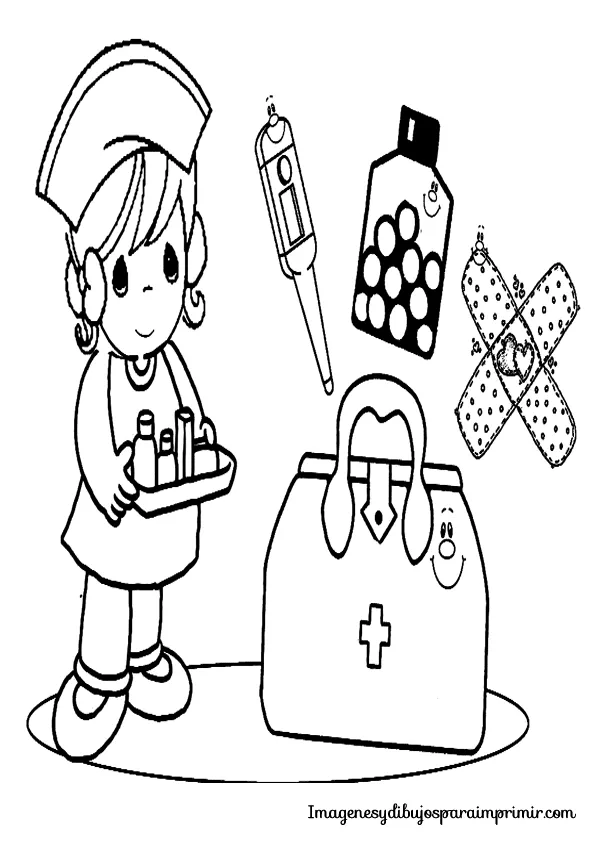 Dibujos de enfermeras para colorear