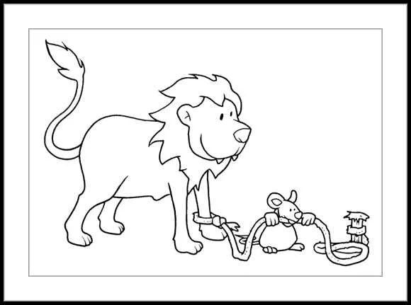 Dibujos de la fabula el leon y el raton para colorear - Imagui