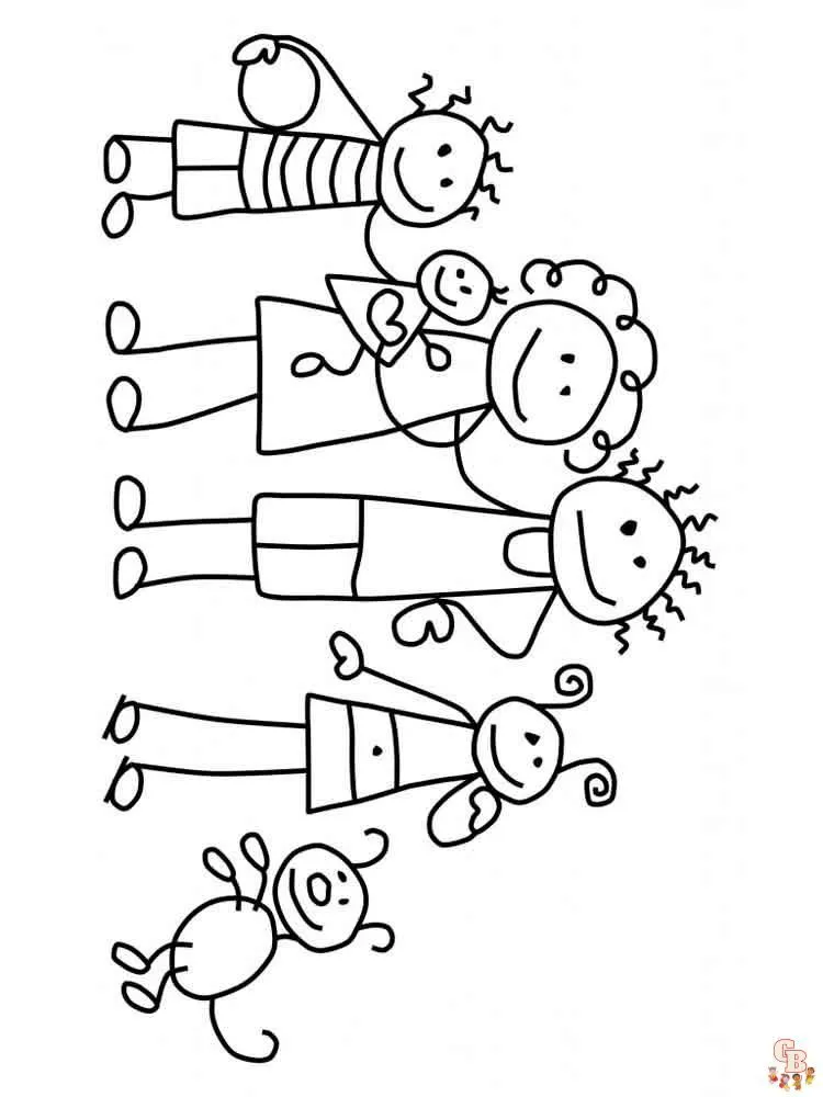 Dibujos familia para colorear para niños - GBcolorear