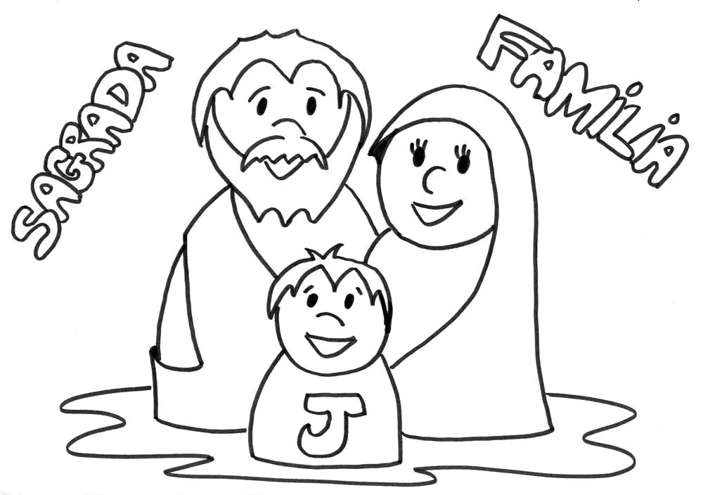 imagenes de la sagrada familia para colorear