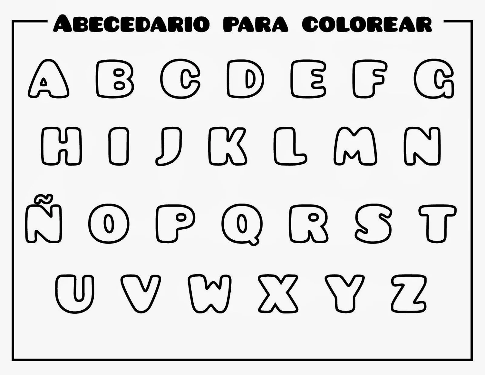 Dibujos de Letras del abecedario para colorear e imprimir gratis
