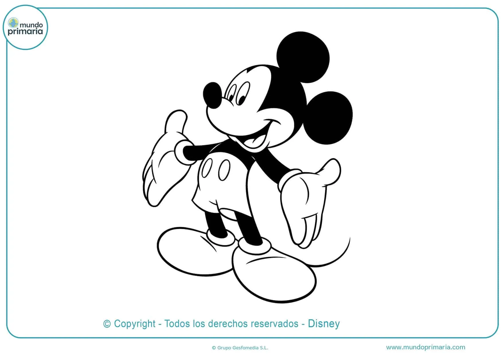 ❋ Dibujos de Mickey Mouse para Colorear ➔ Imprimir