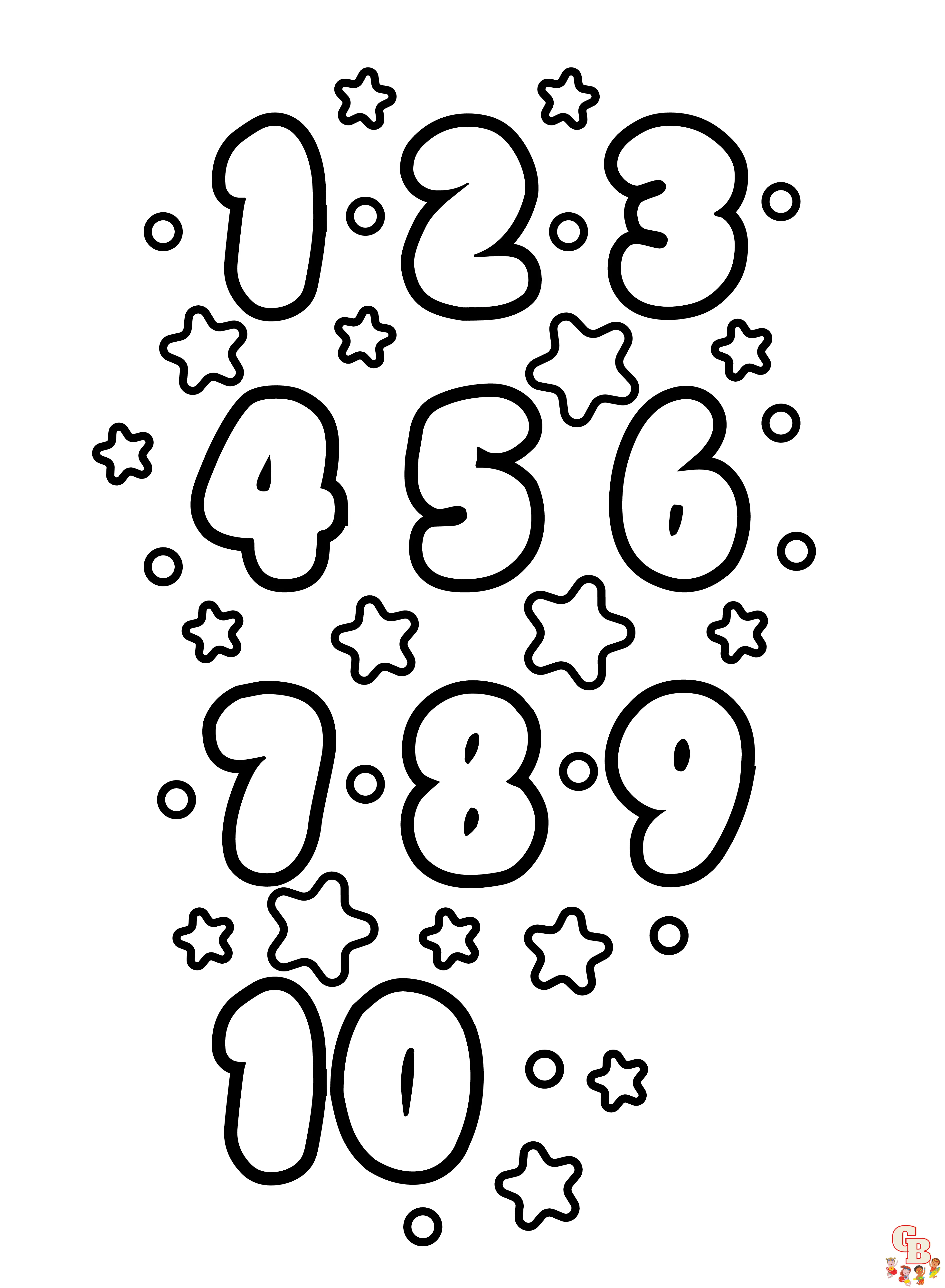 Disegni da colorare con numeri stampabili gratuiti per bambini e adulti