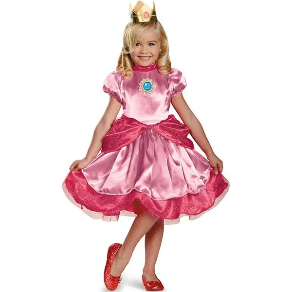 Disfraz de mini Princesa Peach para niña Super Mario Bros ...