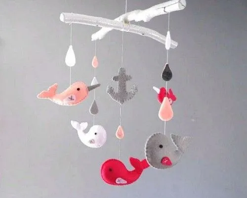 DIY Mobile bébé | sewing and yarn | Pinterest | Mobiles, Whale ...
